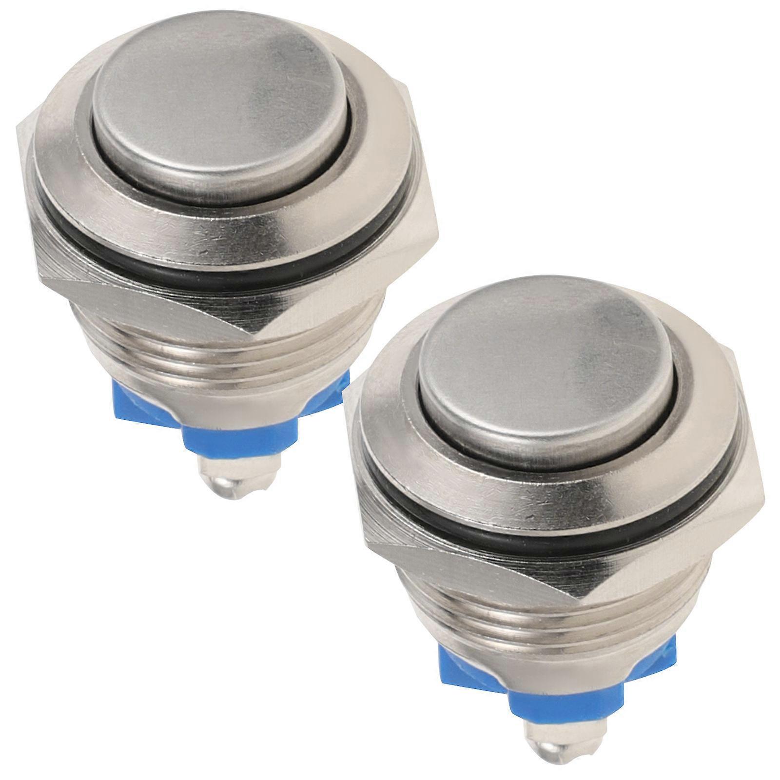 2pcs Doorbell Button Lighted Panel Mount Push Button Round Chime Button Supply