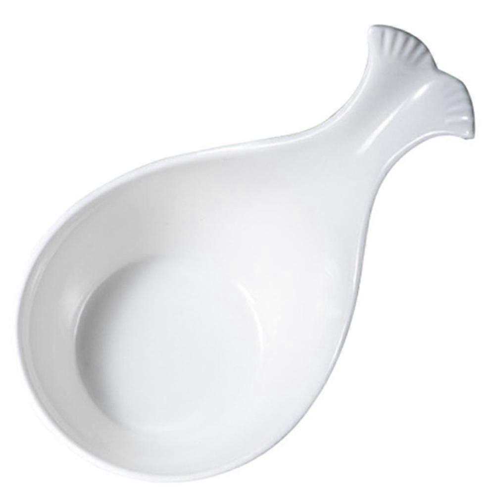 Whale Tail Ceramic Sauce Dish | White Kitchen Condiment Plate