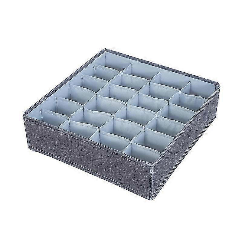 2-Pack Socks and Underwear Storage Boxes, 24 Compartments Foldable Boxes (Folding Boxes, D