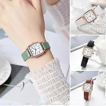 Kvinnor Klocka Fyrkantig Urtavla Justerbar Faux Läderrem Elegant Minimalistisk Gåva Mode Smycken Hög Noggrannhet Metall Klänning Armbandsur För Dagligen