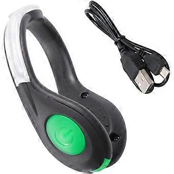 2Pcs USB Rechargeable Mini LED Safety Light Strobe Clip Running Lights for Night Outdoor Sports Lightweight Green LED Alarm Light