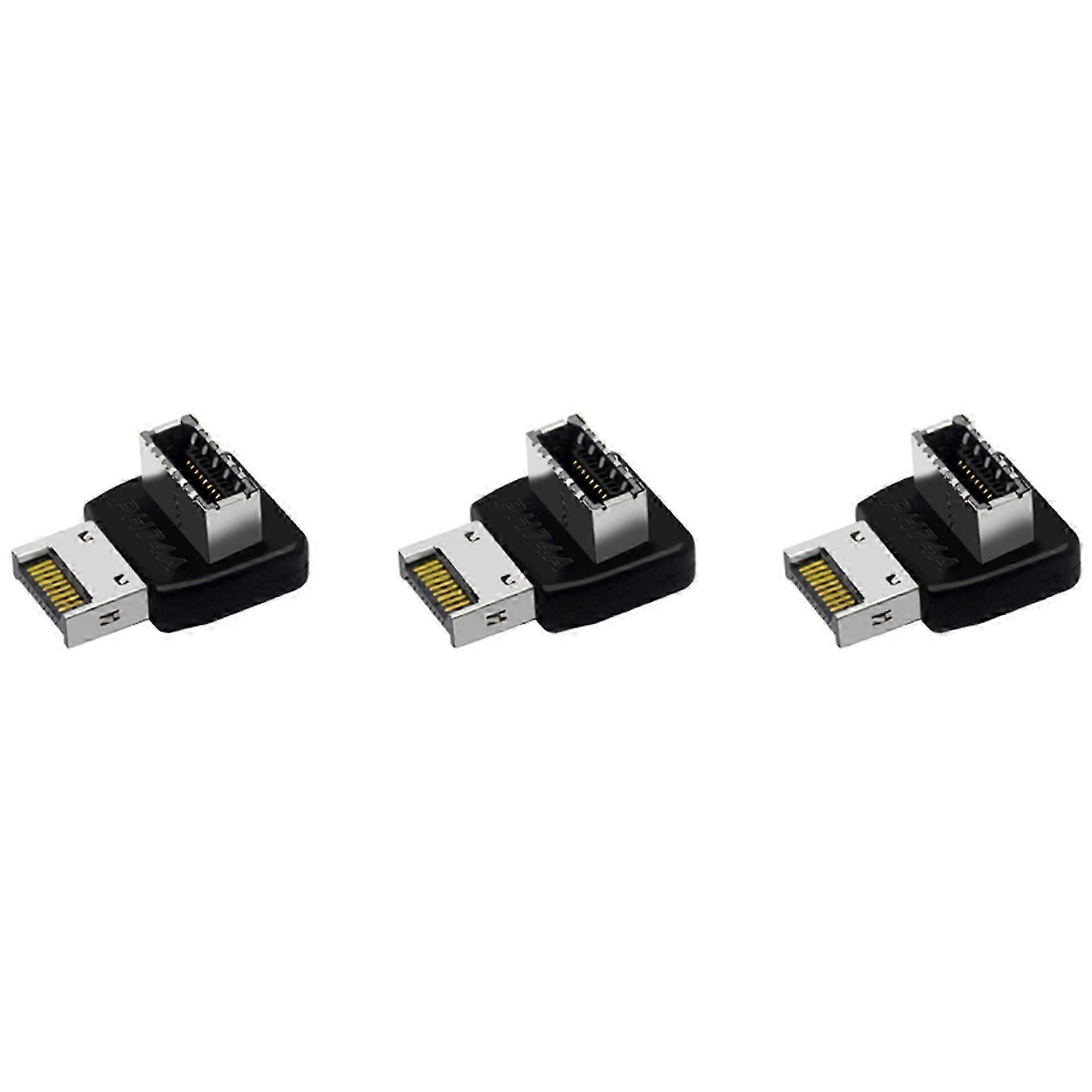 3X Computer Motherboard Type-E USB 3.1 Type-E Interface 90 Degree Steering Elbow Front Type-C Installed Adapter(PH74A)