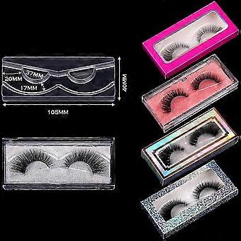 50 Piece Rectangle Lash Trays Holder Plastic Eyelash Trays compatible with False Eyelash Packaging Box Eyelash Storage Case