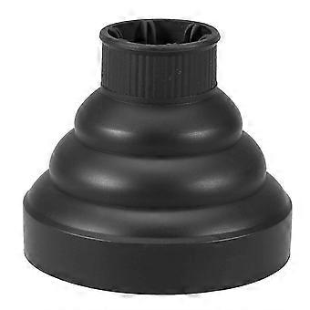 Foldable Travel Hair Dryer Diffuser – Universal Silicone Hood for Curly Hair (Black)