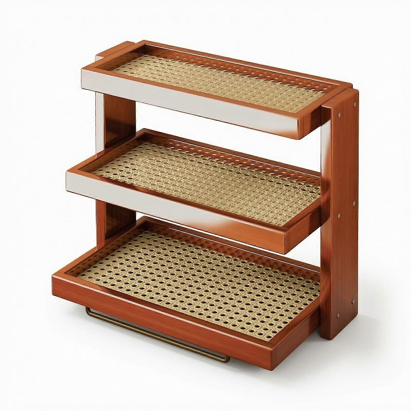 Three-Tier Storage Shelf Space-Saving Tabletop Organizer Multipurpose