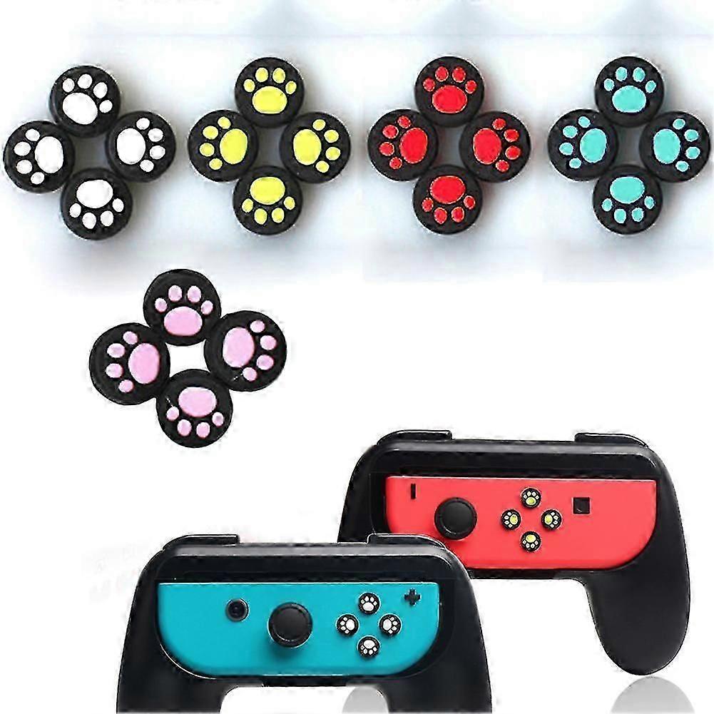 Fili 4Pcs Silicone Thumb Switch Cap Cat Paw Pattern Cover Protective Controller Grip