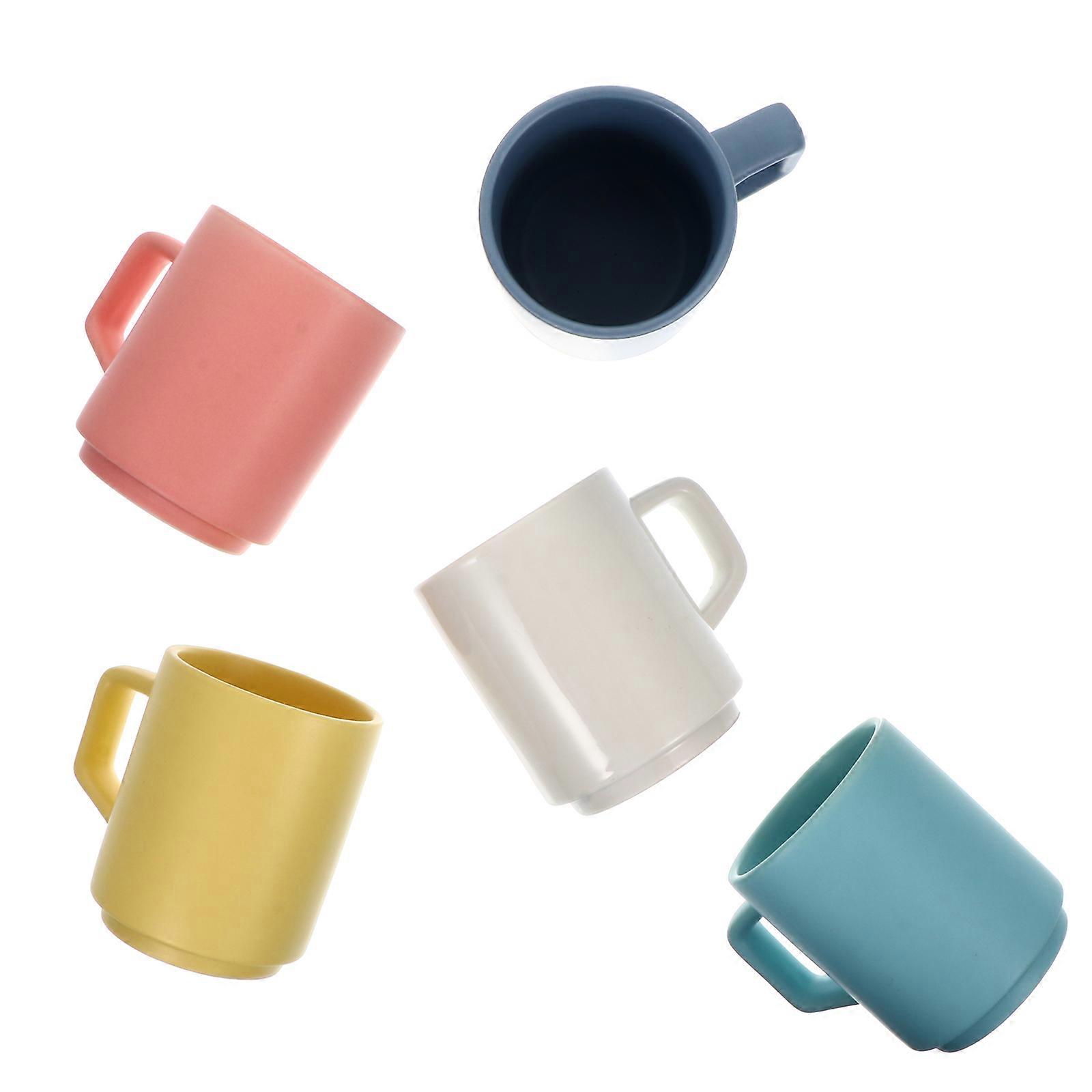 Ceramic Mug Cups Practical Beverage Mugs for Drinking Use 5Pcs