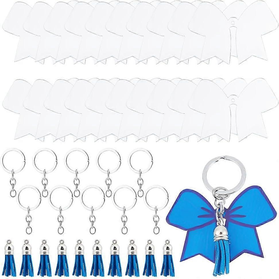 DIY Blank Keychain Making Kit Including Alloy Split Key Rings with Chains