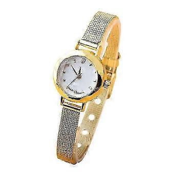 f Women Golden Small Chic Relojes Dial Steel Band Quartz Wrist Watch 26-27