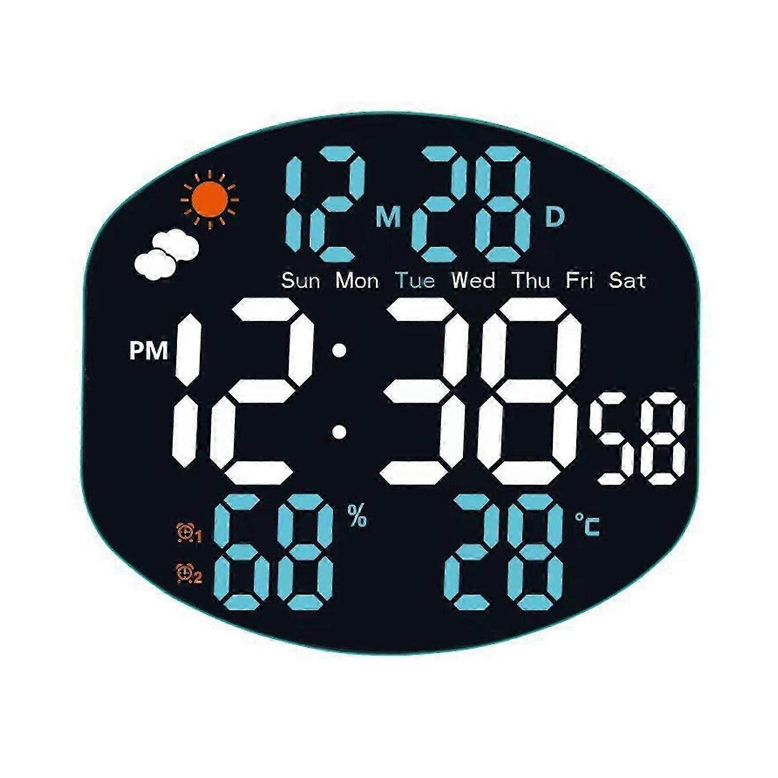 USB LED digital wall clock, large display screen, remote control function, date timer, alarm clock
