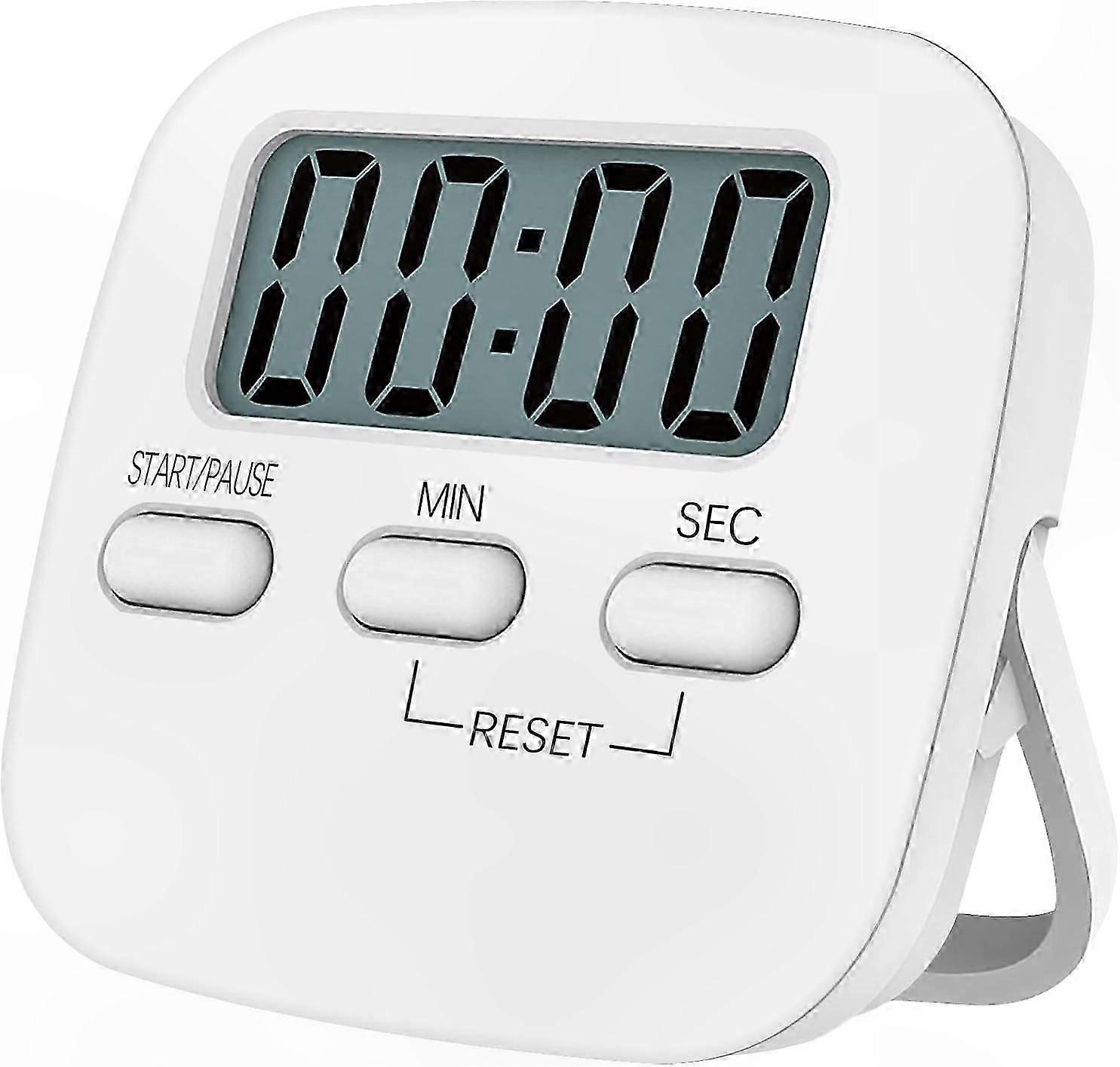Large Display Magnetic Timer with Stopwatch and Loud Alarm, Countdown Function, White