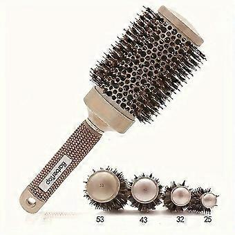 Set di spazzole rotonde dorate con 4 bigodini intercambiabili e manico in ABS.
