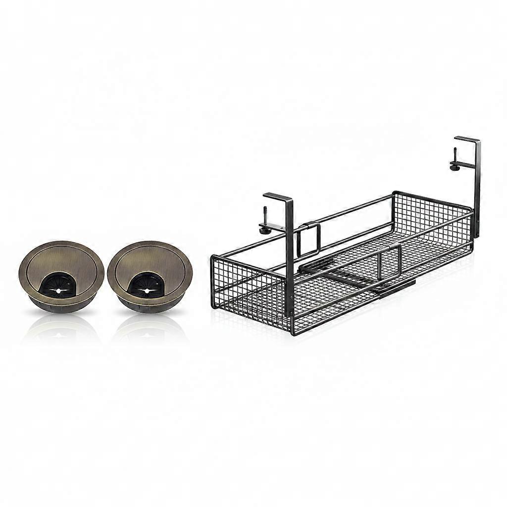 2 X 50 Grommets for Computer Desks, Bronze-colored Cable Channels, Space-saving