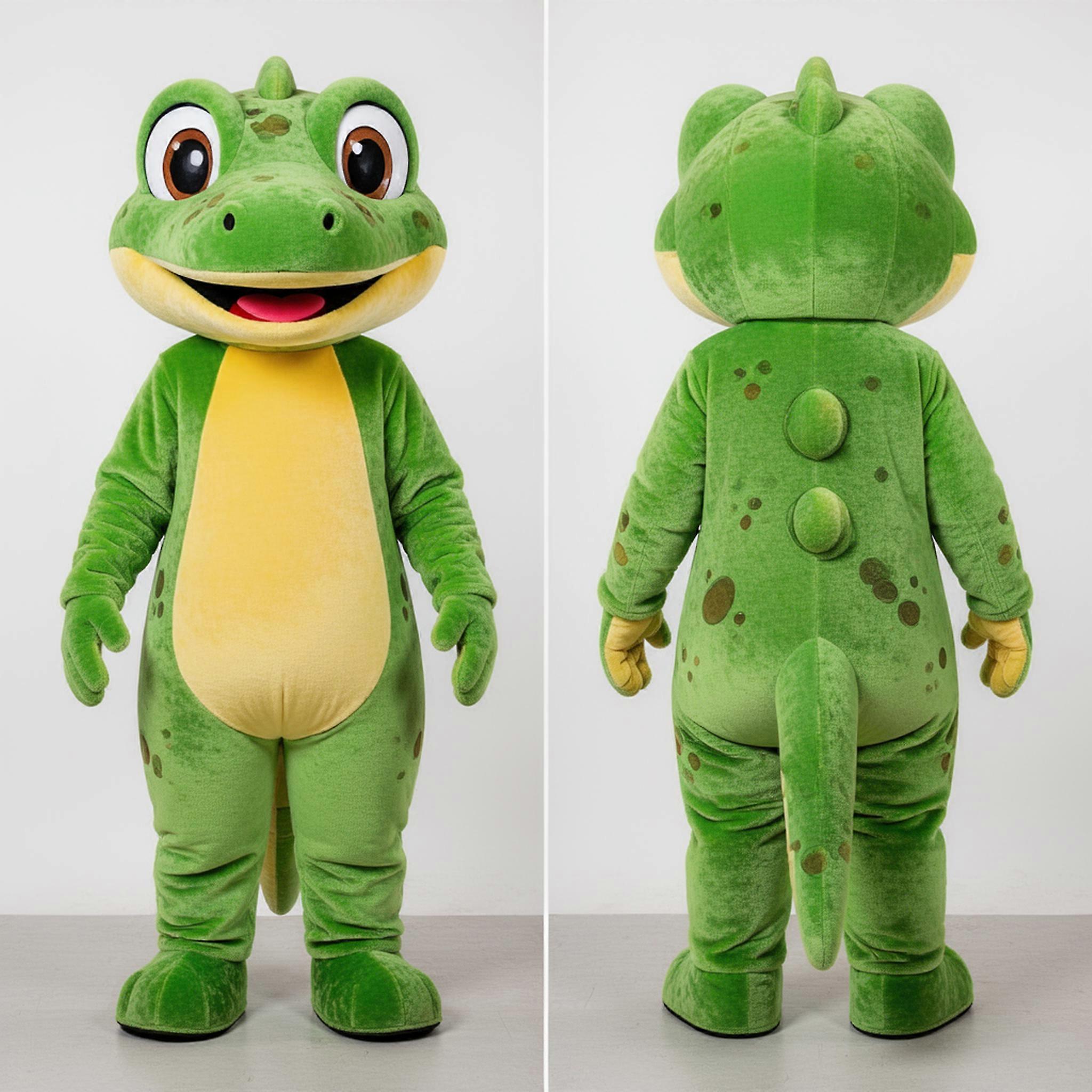 MASTICOT Emerald Green Playful Geckos Mascot