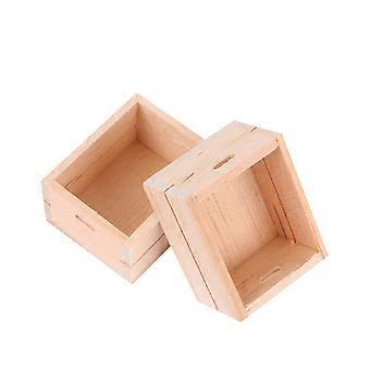 Mini meubelmandjes van hout voor decoratie, 2 stuks, beige.