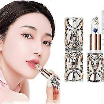Crystal Jelly Flower Color Changing Lipstick, Clear Lipstick With Flower Inside, Clear Temperature Color Changing Lip Gloss