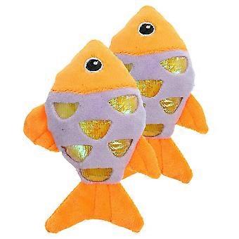 2 peluche a forma di pesce con erba gatta, giocattoli interattivi da interno per gattini, ideali da rosicchiare.