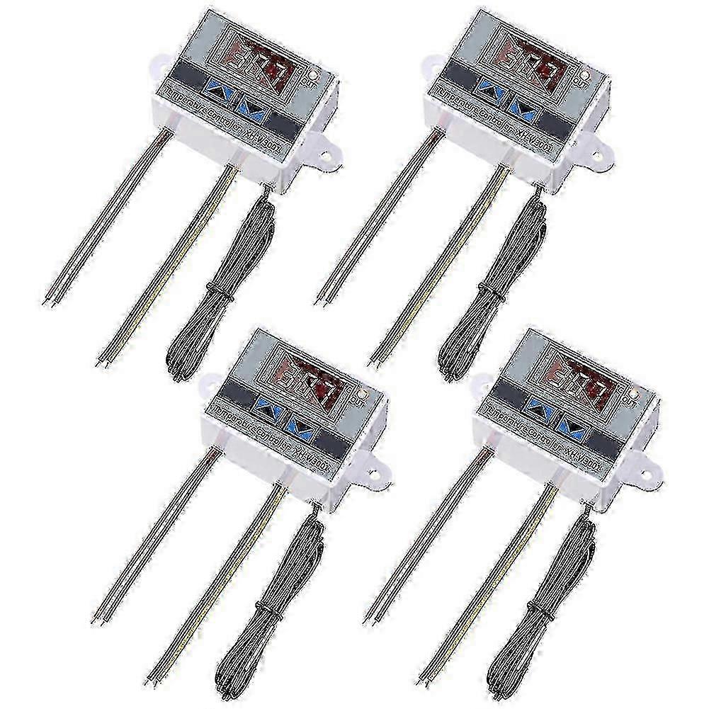 4pc Xh-w3001 Digital Temperature Controller Module Thermostat Switch Waterproof Probe Electronic Th