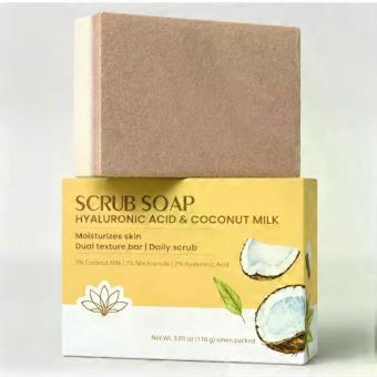 Neem Salicylic Acid Niacinamide Face and Body Scrub Soap Bar with Coconut, Hyaluronic Acid, Kojic Acid and Turmeric Cleanser