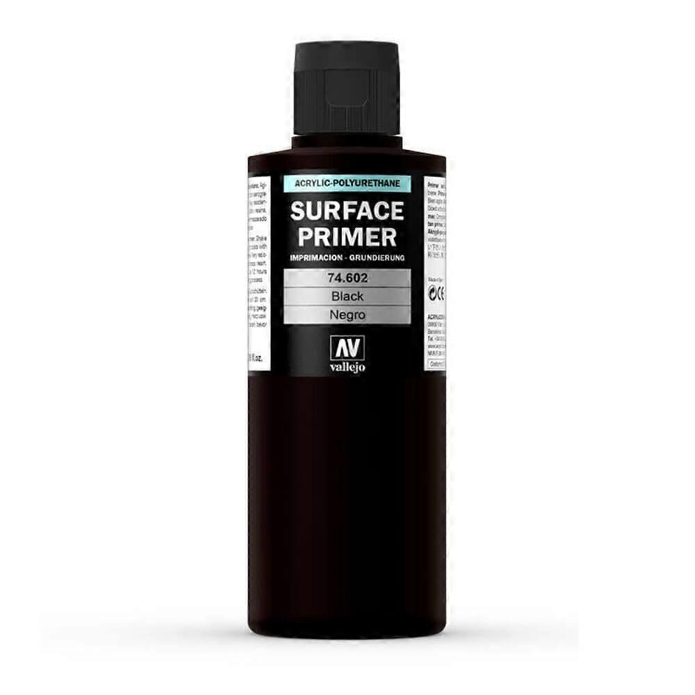 BLACK Vallejo Acrylic Polyurethane Surface Basic Shades Primer Colour 200mL