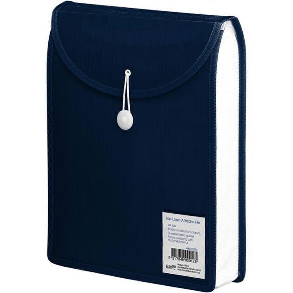 Bantex A4 Top Opening File Attache - Navy