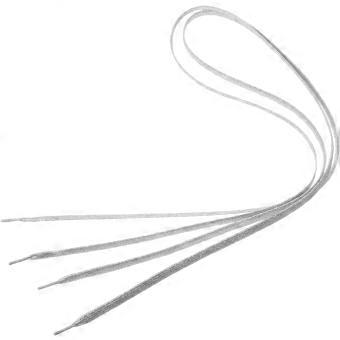 Silver glitter flat shoelaces, 1.1m cloth, 1 pair, Christmas