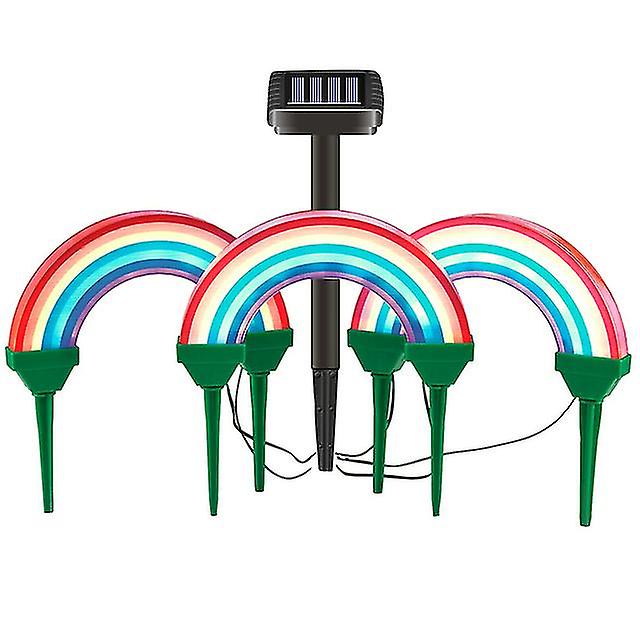 レインボーソーラーライト屋外防水ソーラーステークライトLedランドスケープ照明ライトガーデンパスウェイ芝生装飾用