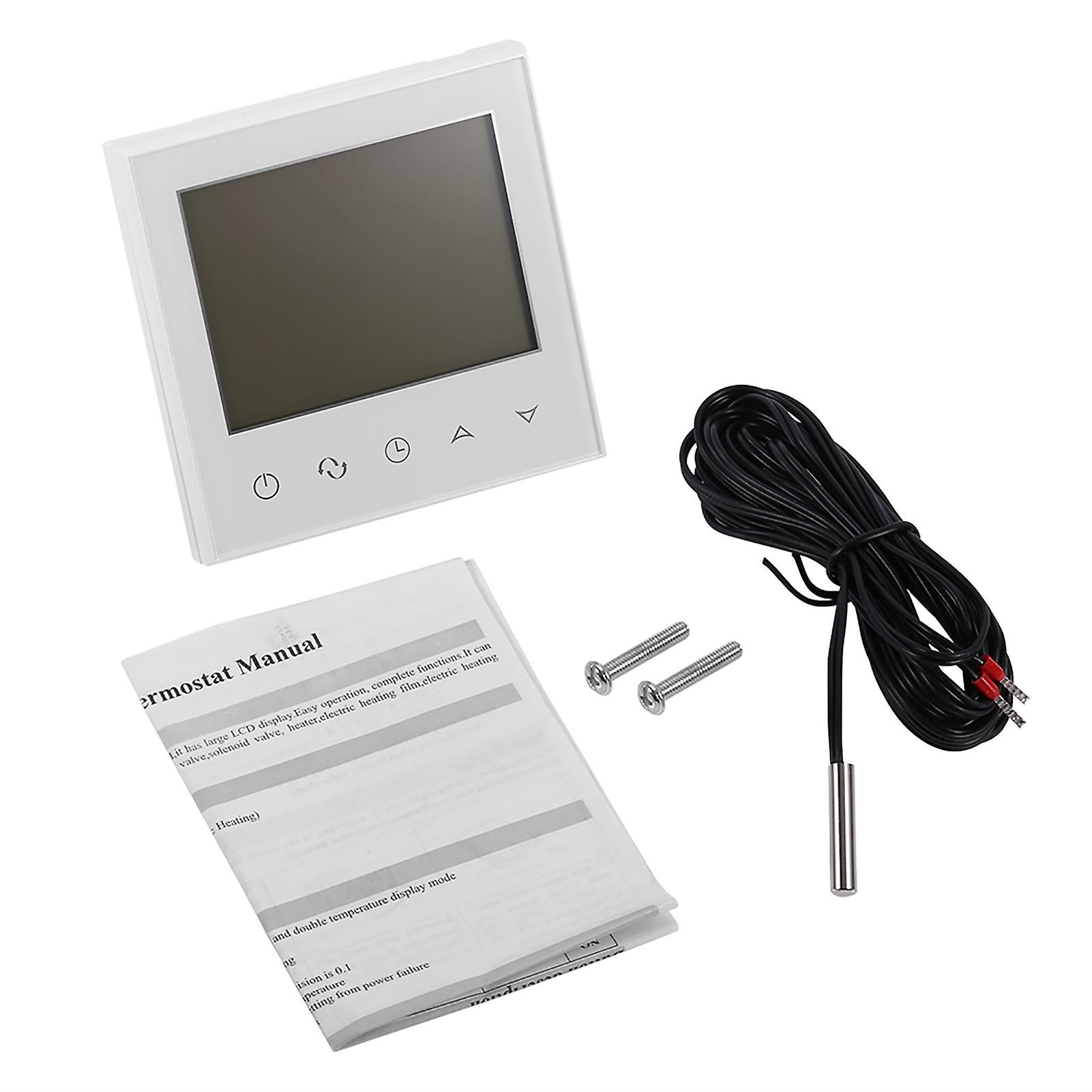 Digital Touch Screen LCD Programmable Thermostat Intelligent Temperature Controller White