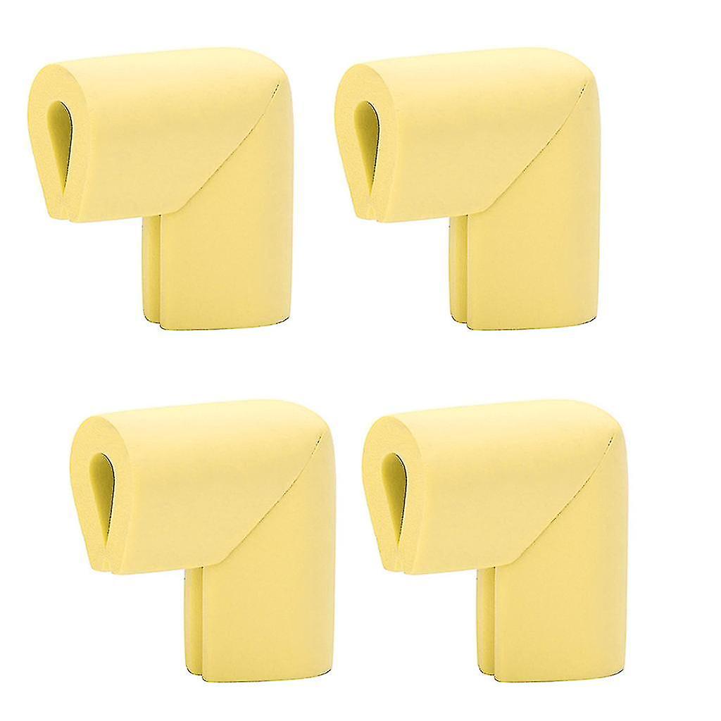 4 Pcs Soft Rubber Corner Guards Anti-collision Edge Protectors For Child Safety，Yellow