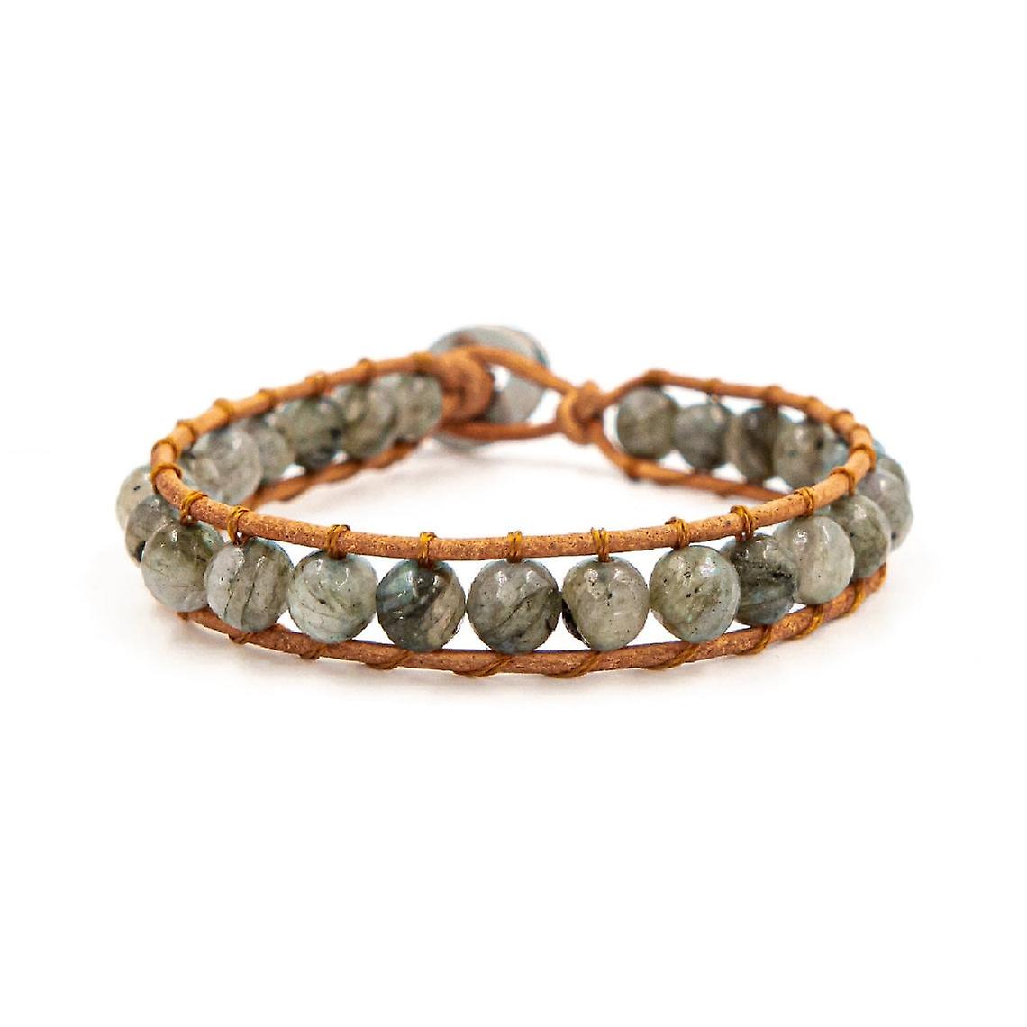 Dámsky náramok Sloya Labradorite a koža