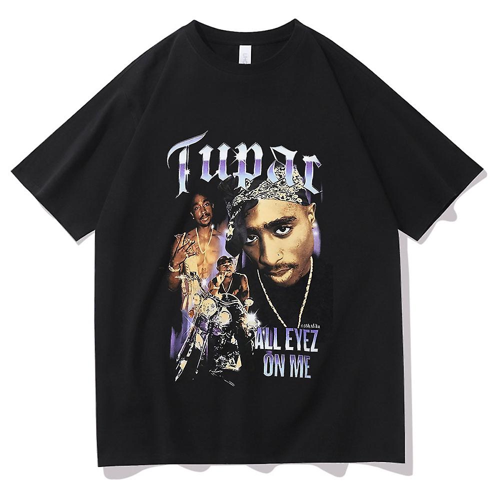 ラッパーTupac 2PAC グラフィックプリント T シャツ Y2K ヒップホップ
