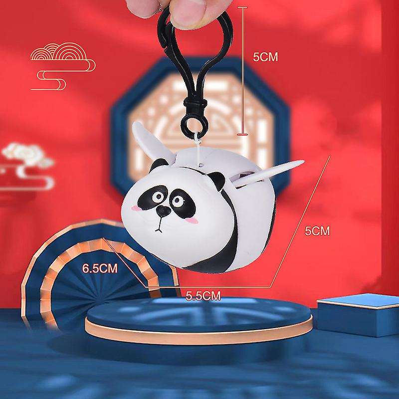 Kawaii Panda Fat Tiger Panghu More Wings Keychain Will Fly Wings Studio Jewelry Tiger Stretch Pendant Anime Figure Model New Year Gift