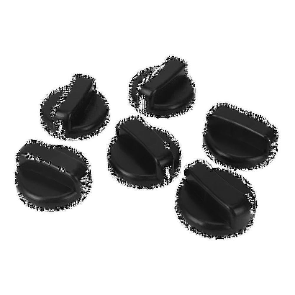 6 Pcs Kitchen Black Plastic Gas Stove Cooker Control Knobs