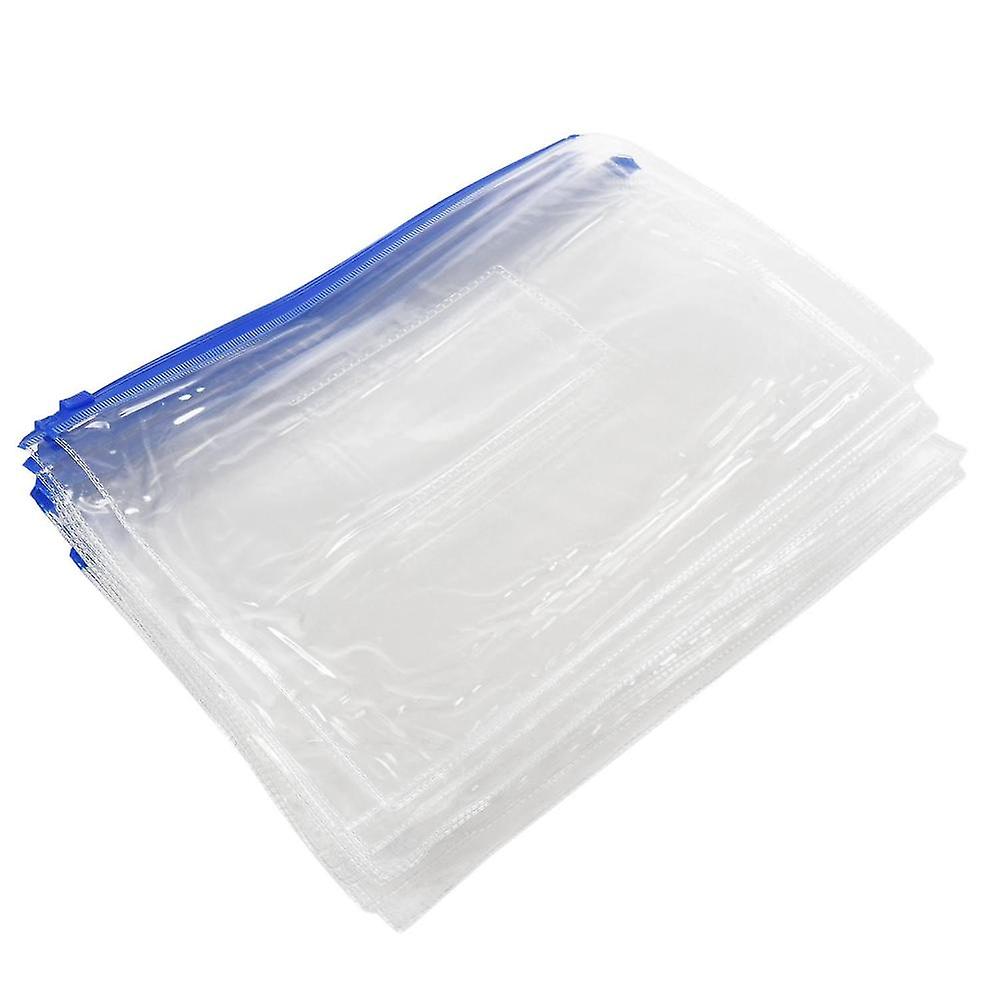 12 X A5 Blue Zip Bags -document Clear Plastic Transparent Storage Bag