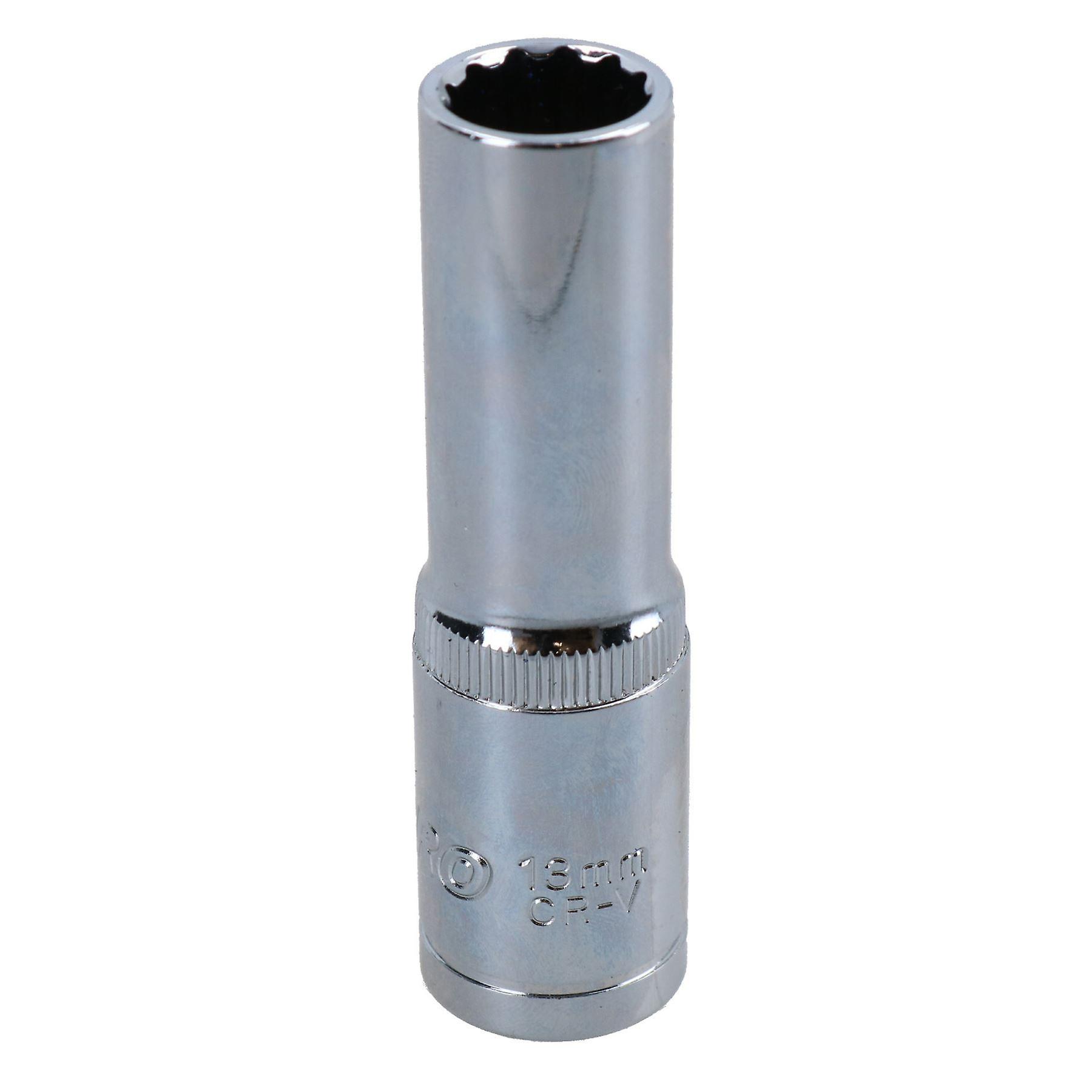 13mm 1/2in Drive Double Deep Long Reach Metric Socket 12 Point Sided Bi-hex