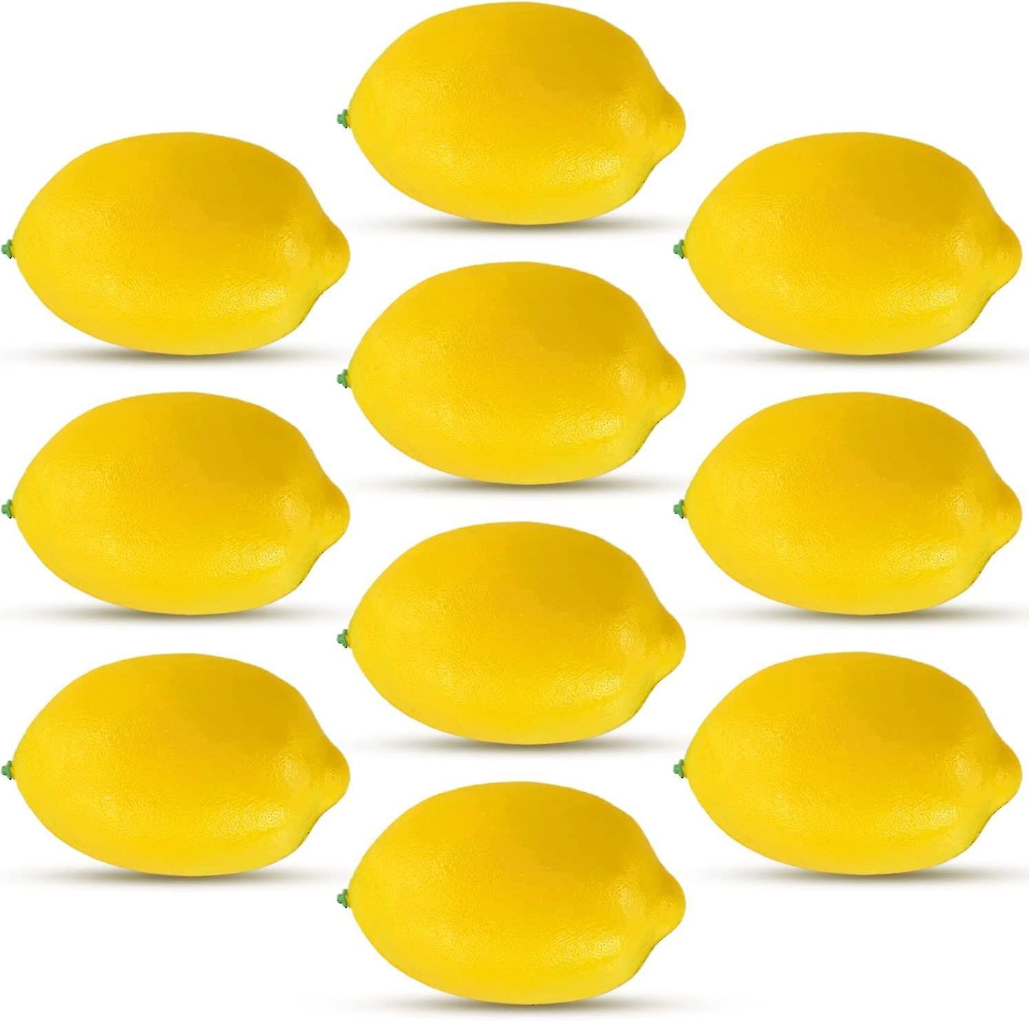 10 Pack Artificial Fruit, Realistic Simulation Lemon For Home Decor, Kitchen