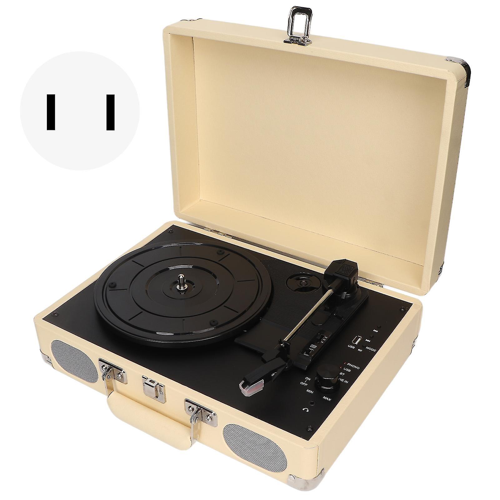 Portable Bluetooth Record Player with Built-in Speakers, 3-Speed Turntable, US Plug