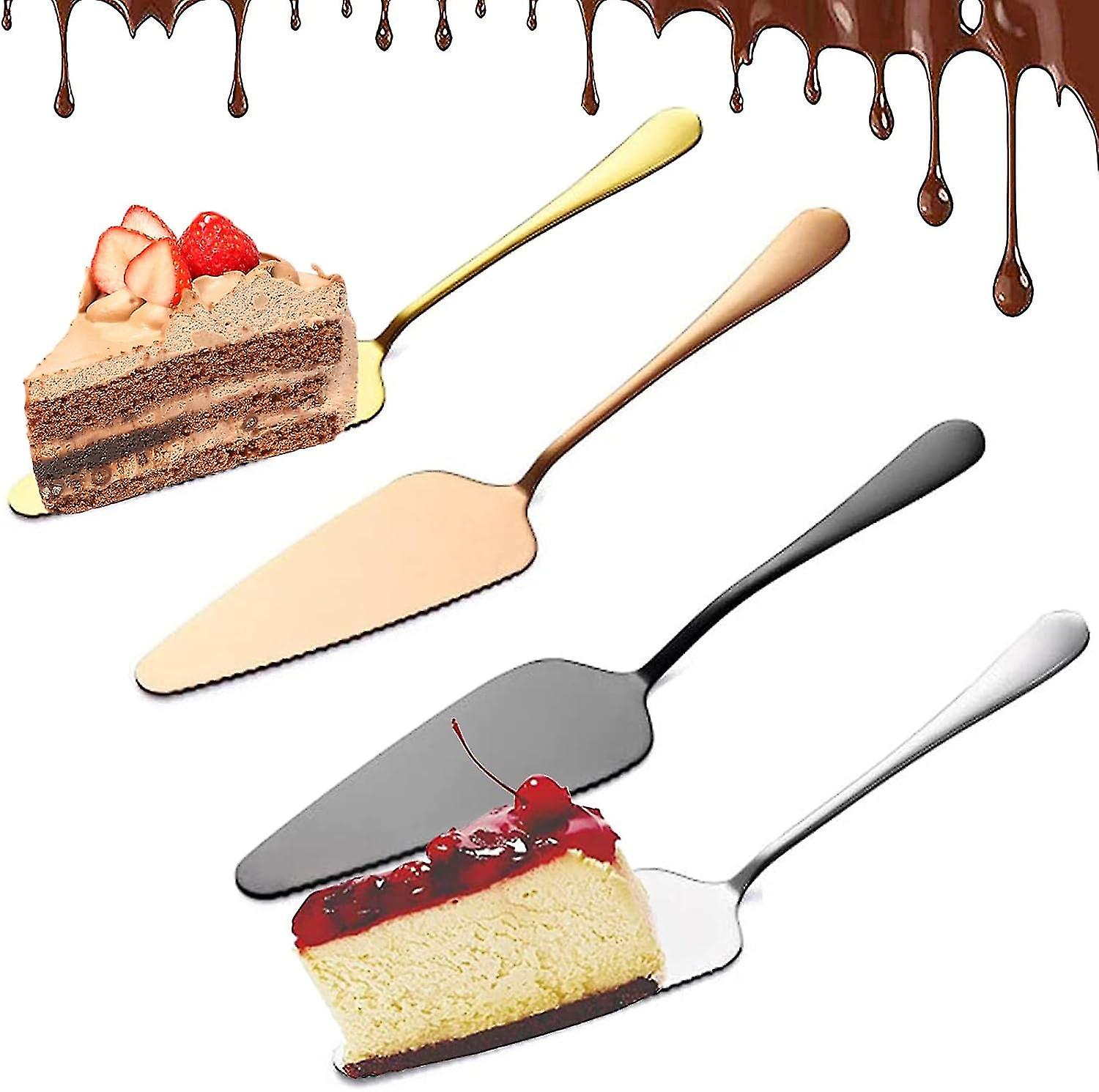 4 Pieces Thick Stainless Steel Cake Server, Kitchen Craft Master Class Cake Server, For Kitchens