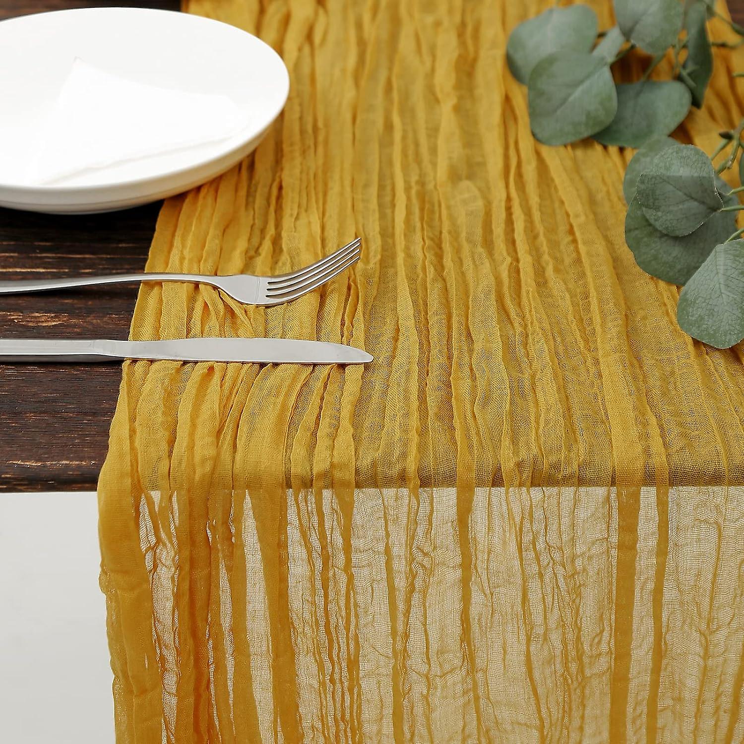 Thanksgiving Table Runner Rust Cheesecloth Table Runner 13.3ft Boho Gauze Cheese Cloth Runner Rustic Runner 160inch Long