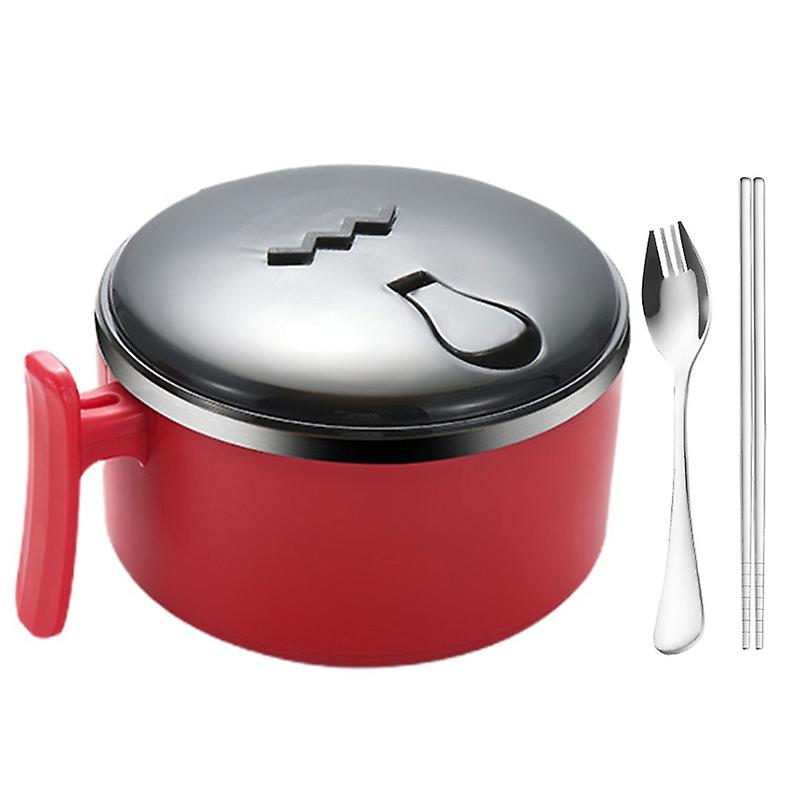 ZHOUBA 1000ML Noodle Bowl Portable Anti-leak School Dorm Student Ramen Noodles Bowl with Lid