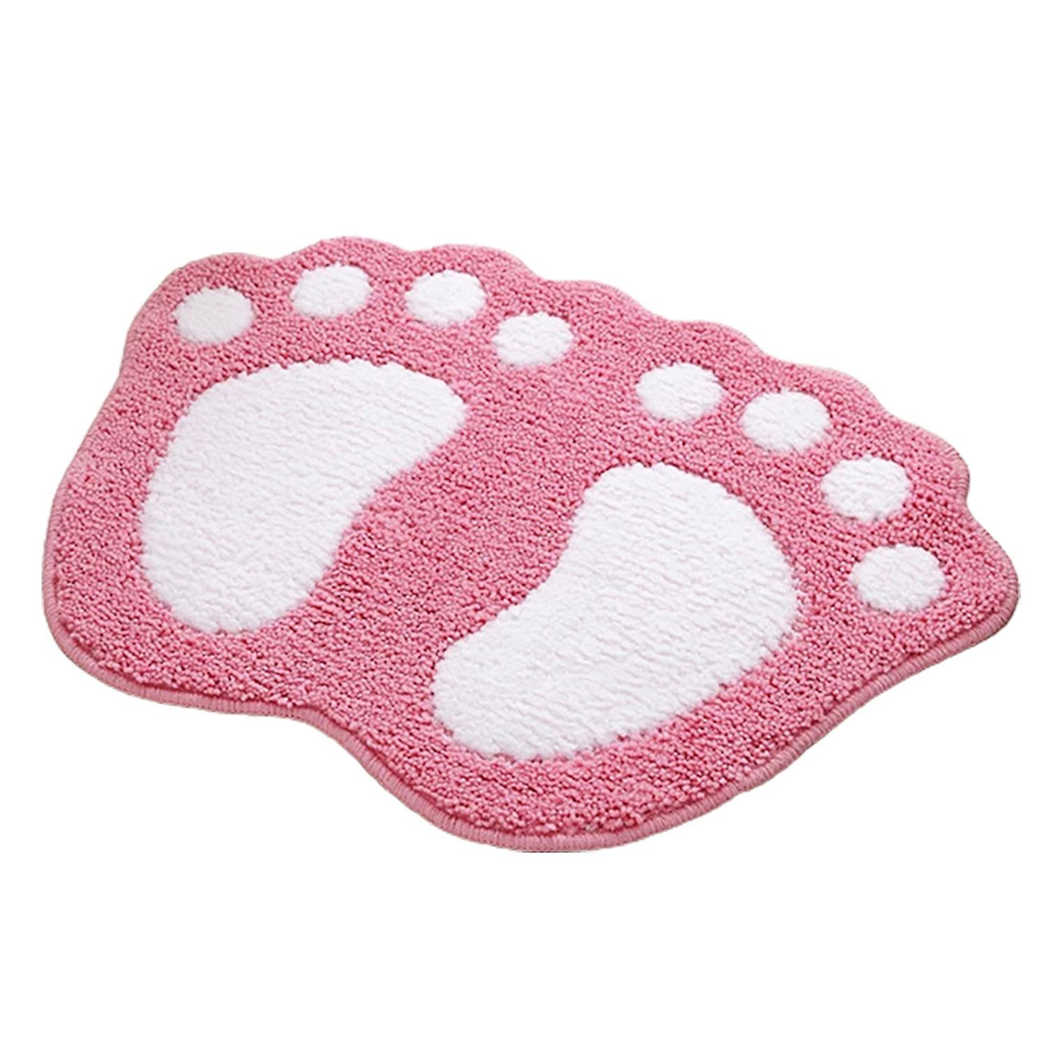 Big Feet Pattern Floor Mat Quick-Dry Polyester Foldable Carpet for Indoor