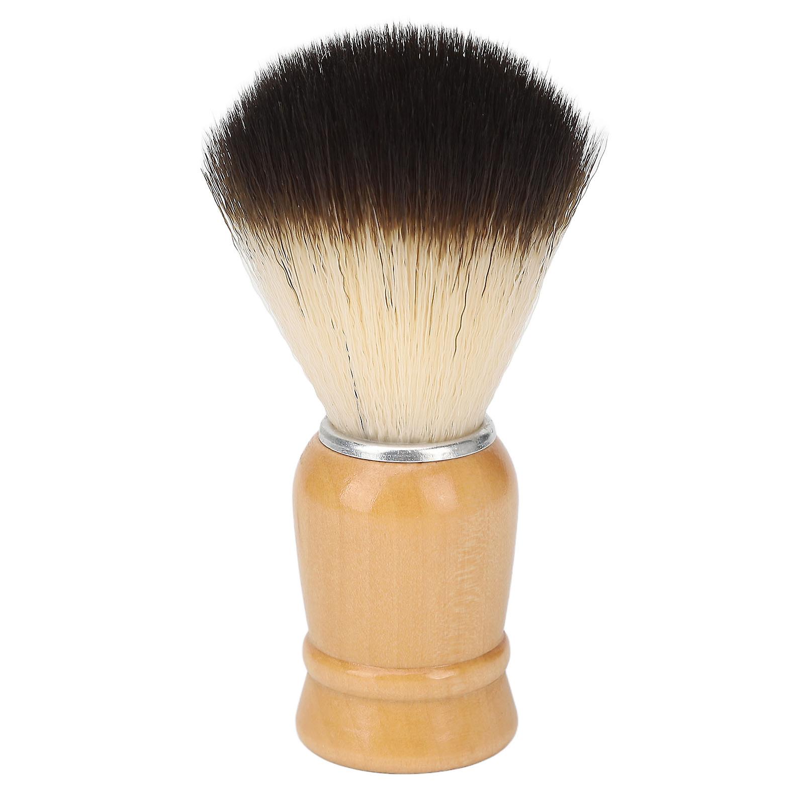Brosse à barbe pour homme, poils doux, manche en bois, mousse riche, nettoyage et toilettage de la barbe, pour un usage quotidien