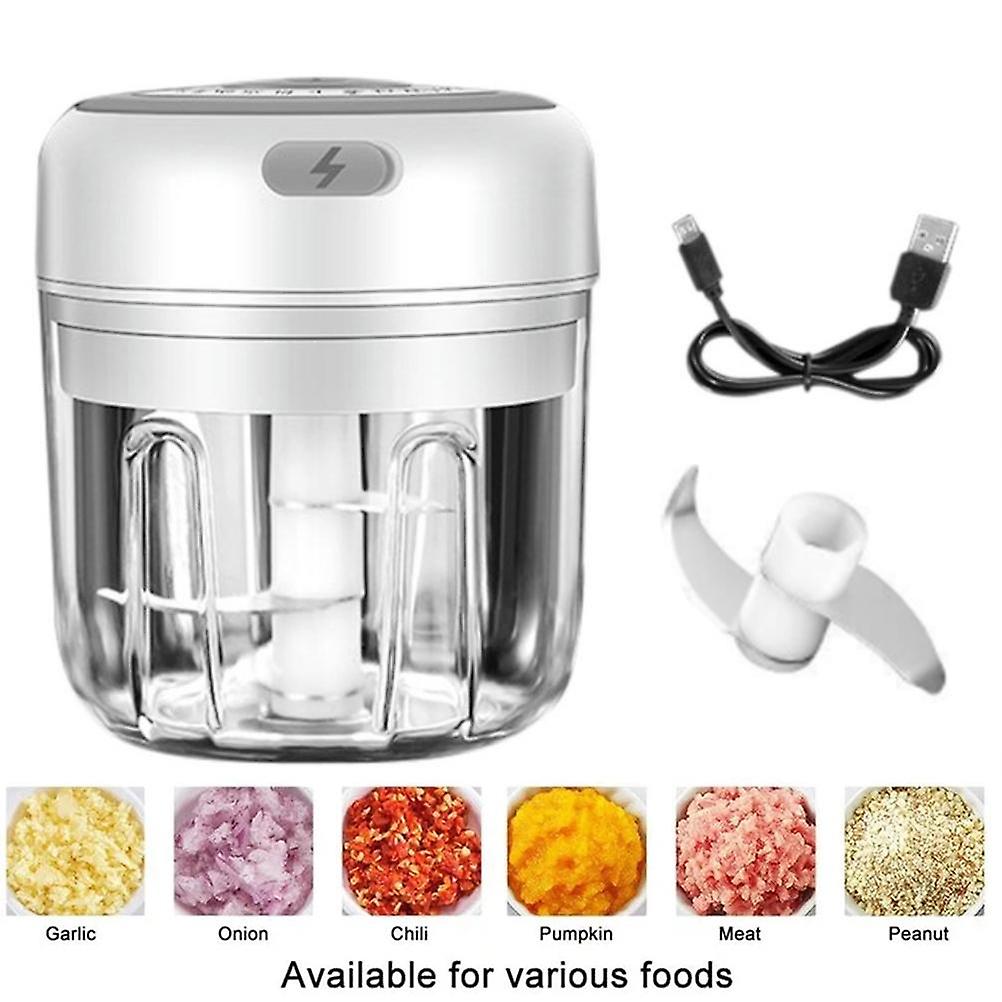 Compact Electric Chopper for Garlic, Vegetables, Meat, and Fruit