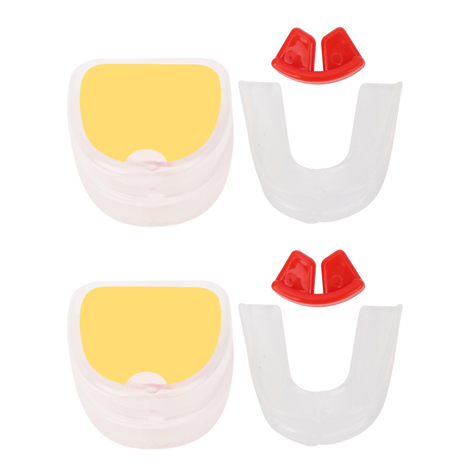 2Set Twosided Gum Shield Transparent Silicone Braces Mouthguard for Sanda Boxing