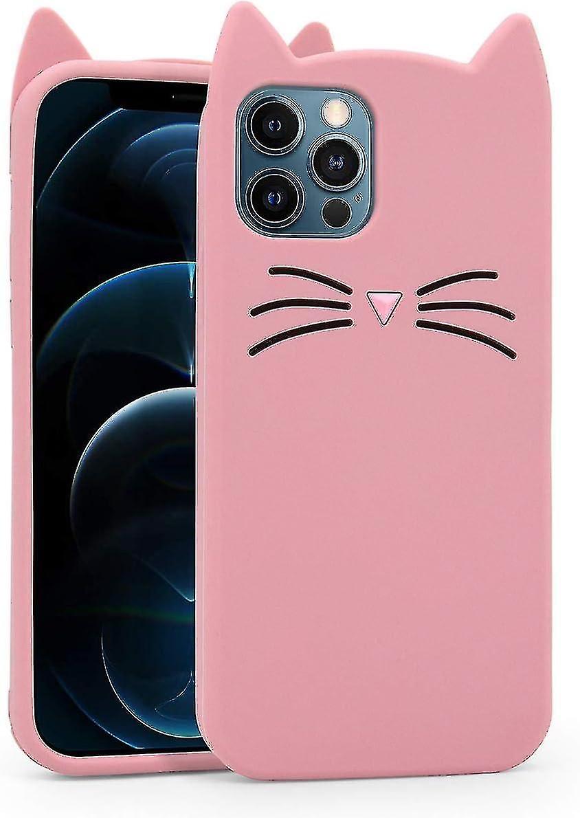 Iphone 14 Case, Whisker And Cat Ears 3d Cartoon Silicone Case Cover