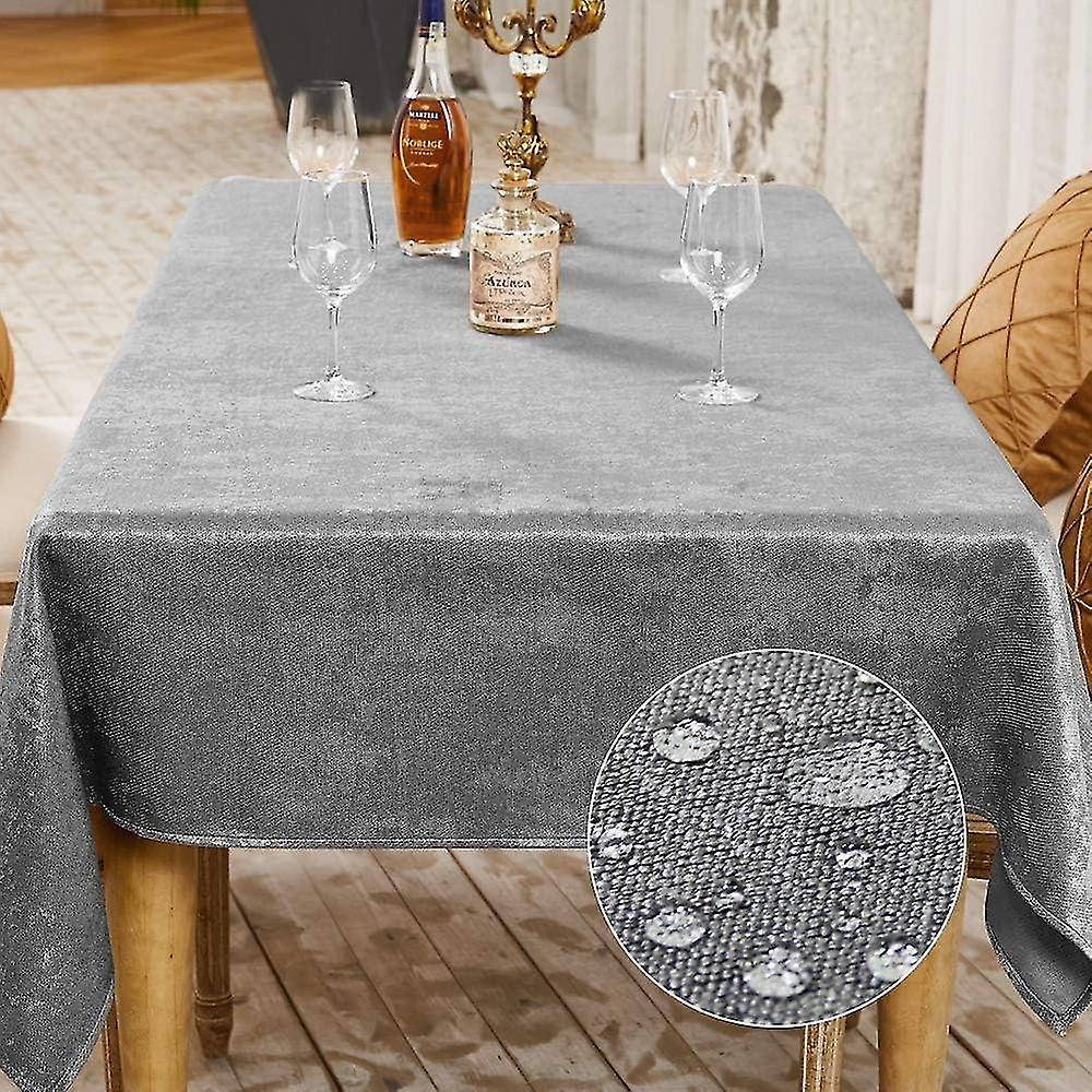 Tablecloth Party Table Decoration Rectangular Linen Effect Tablecloth Waterproof and Stain Proof Tab