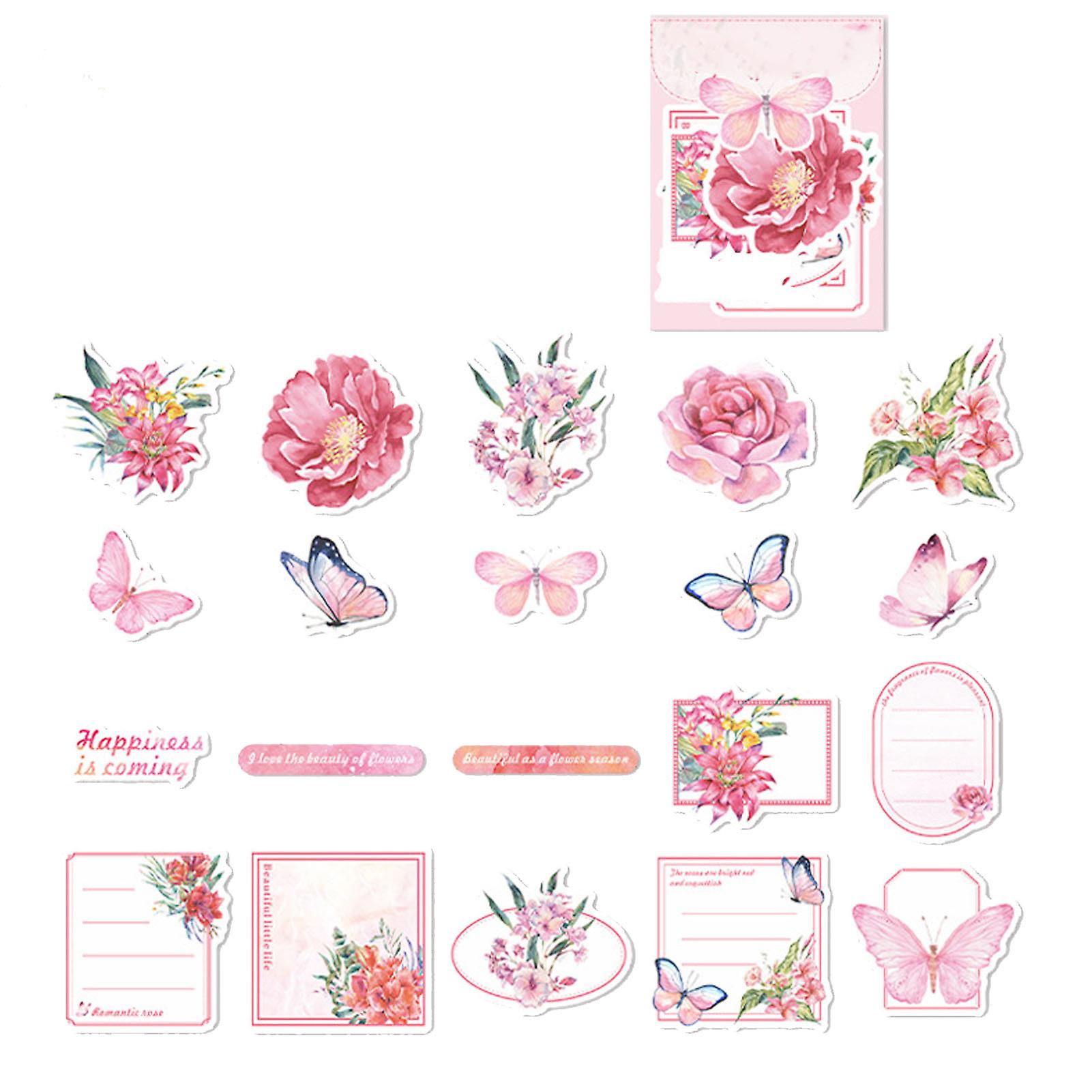 40 Sheets Flower Stickers Versatile Vibrant Colors Cute Design Deco Stickers for DIY Handbook Journals Type 1