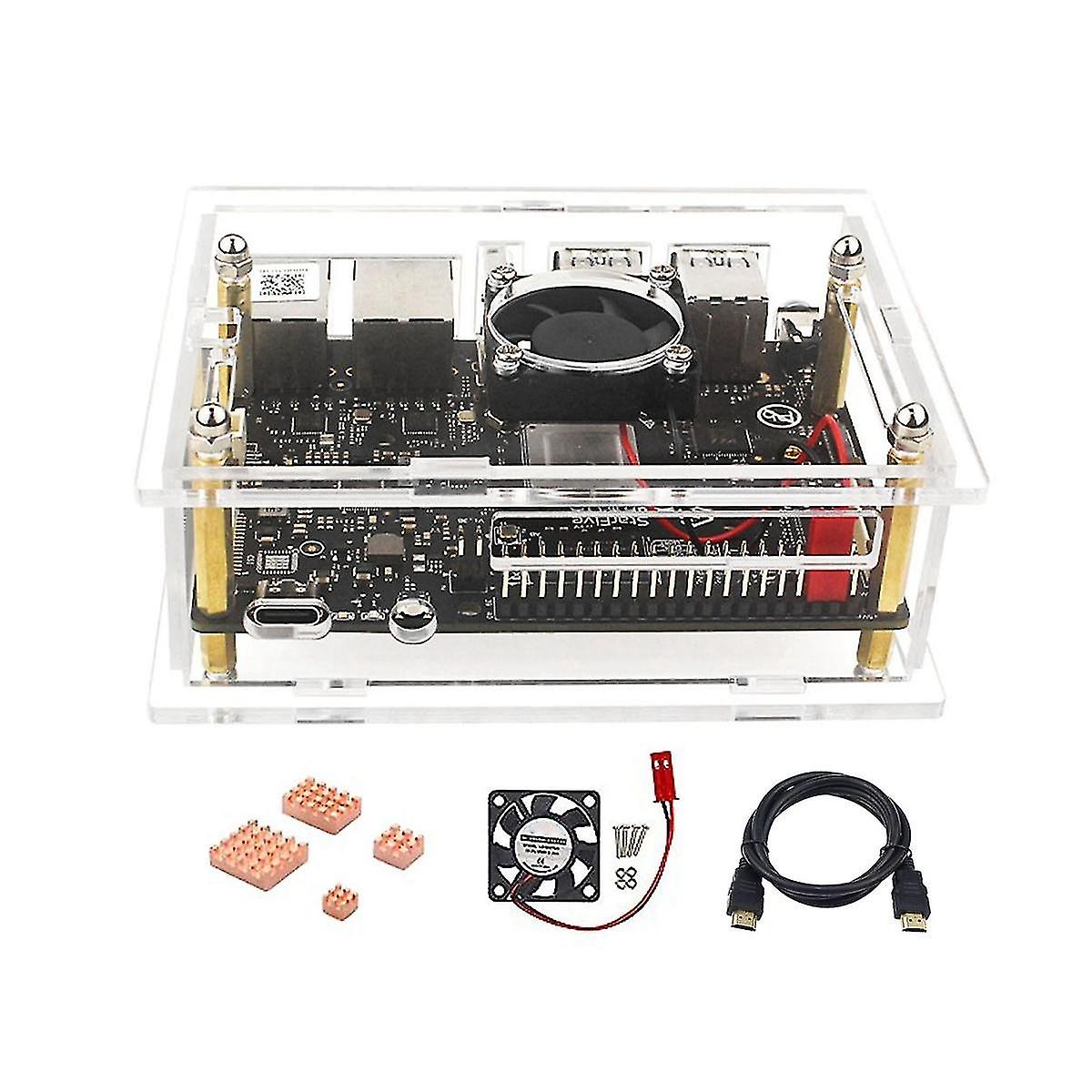 For Visionfive 2 Development Board Acrylic Case Development Board Box Transparent Case With Cooling