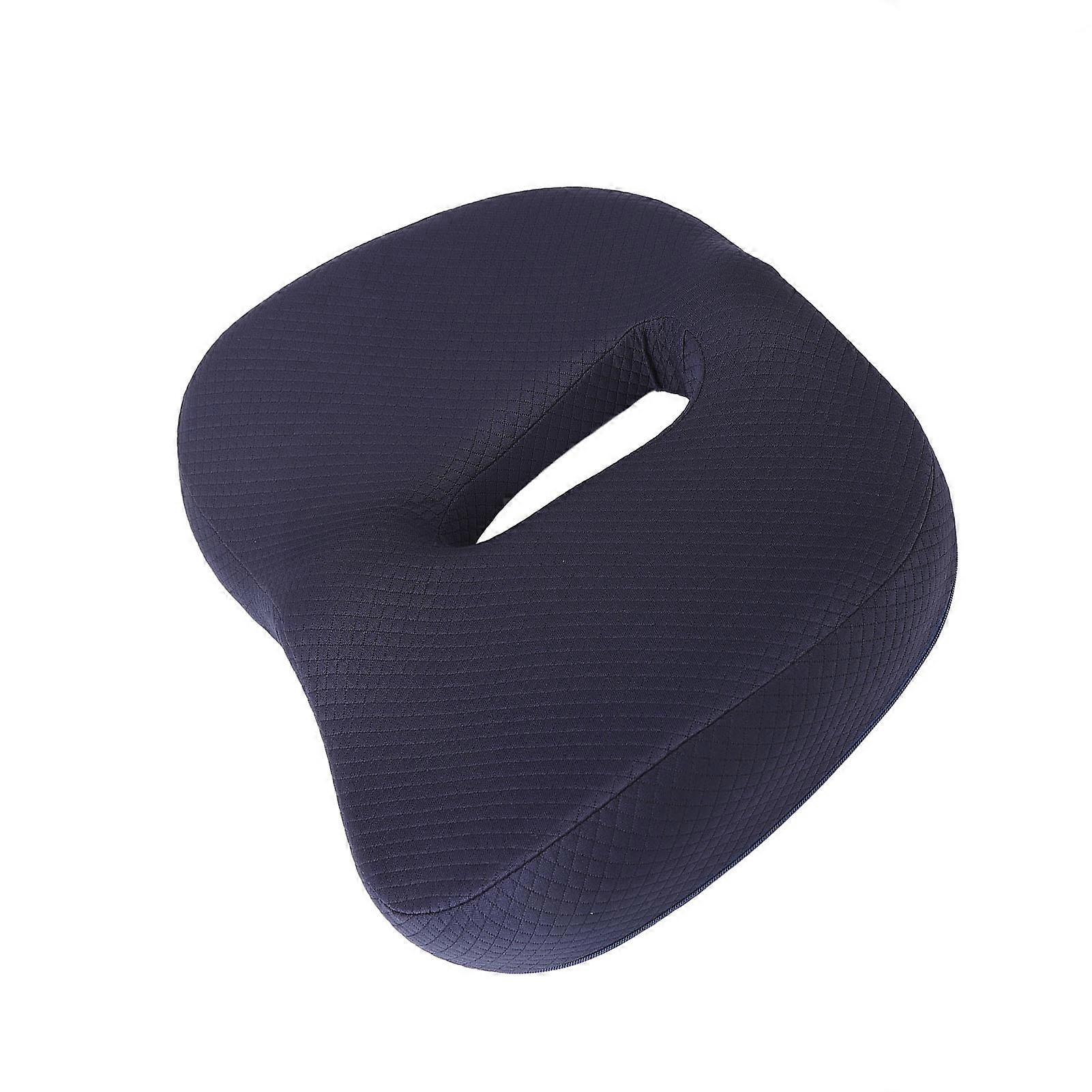 Donut Pillow Office Orthopedic Donut Cushion Memory Foam Soft Breathable Seat Pillow Pad Navy Blue 