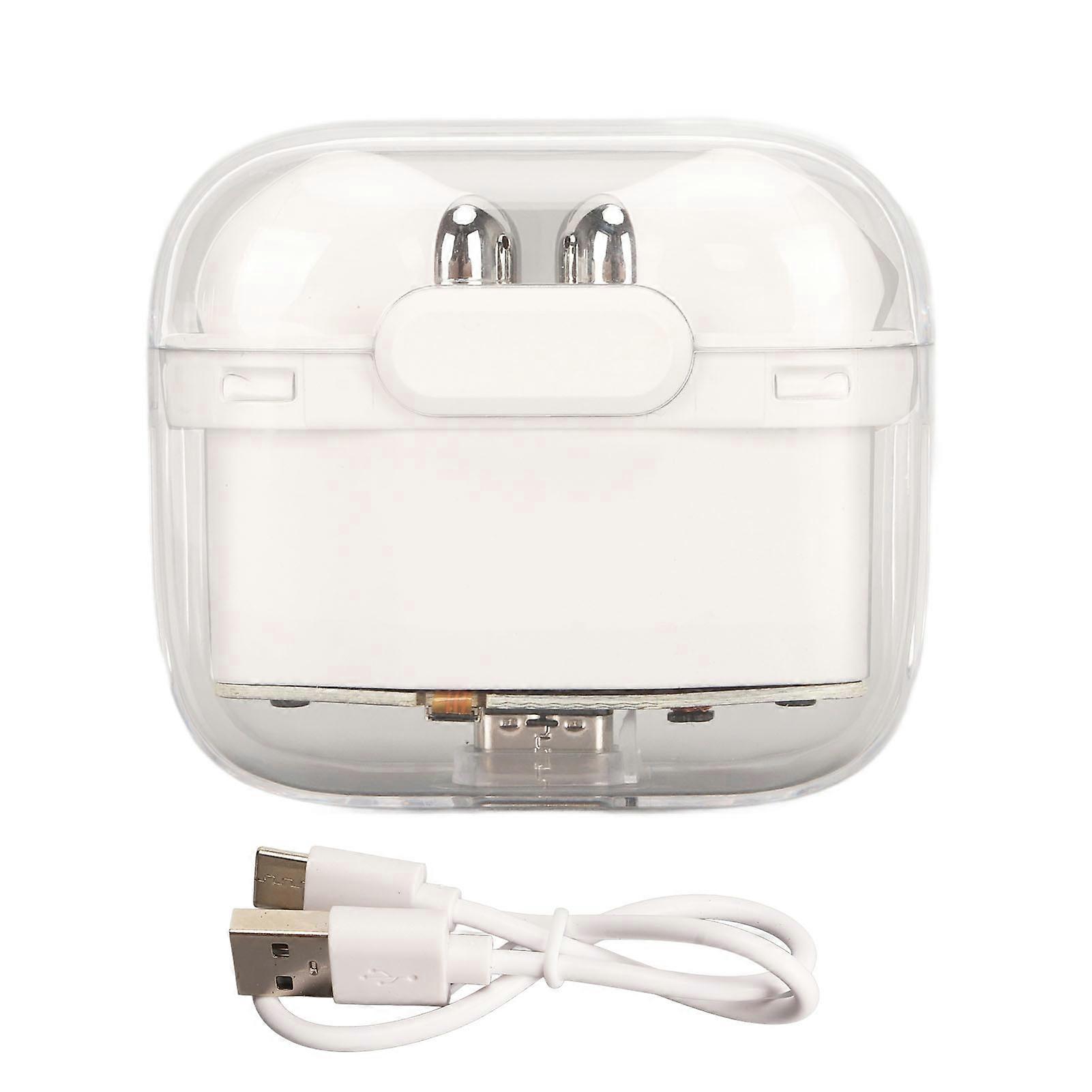 Bt5.3 Translation Headset 144 Languages Instant Voice Language Translator Earphone For Business Travel Learning White